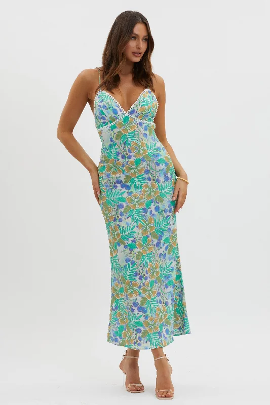 Wrap - style midi dresses in silk for a sophisticated office look New Acquaintance Low Back Dress Floral Blue Wrap - style midi dresses in silk for a sophisticated office look New Acquaintance Low Back Dress Floral Blue