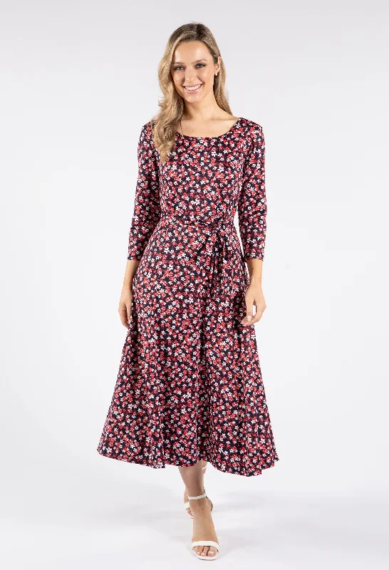 Midi dresses with pleated skirts for a timeless and elegant appeal Floral Print Tie Waist Dress Midi dresses with pleated skirts for a timeless and elegant appeal Floral Print Tie Waist Dress
