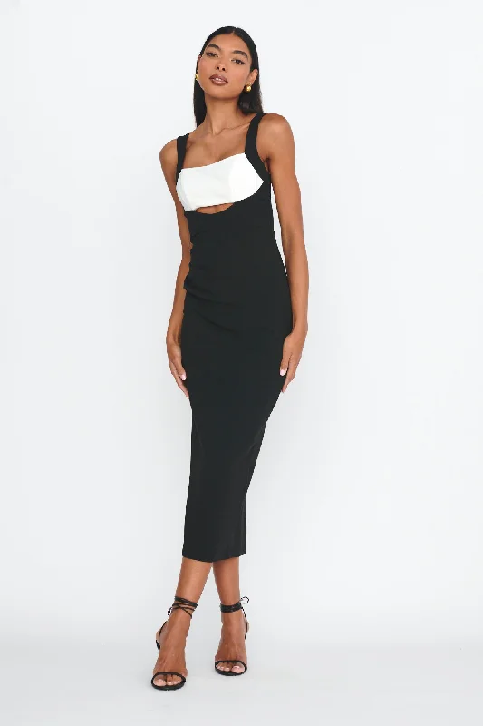 Midi dresses with ruched sleeves for a more fitted and stylish arm look Move Maker Cut-Out Midi Dress Black Midi dresses with ruched sleeves for a more fitted and stylish arm look Move Maker Cut-Out Midi Dress Black