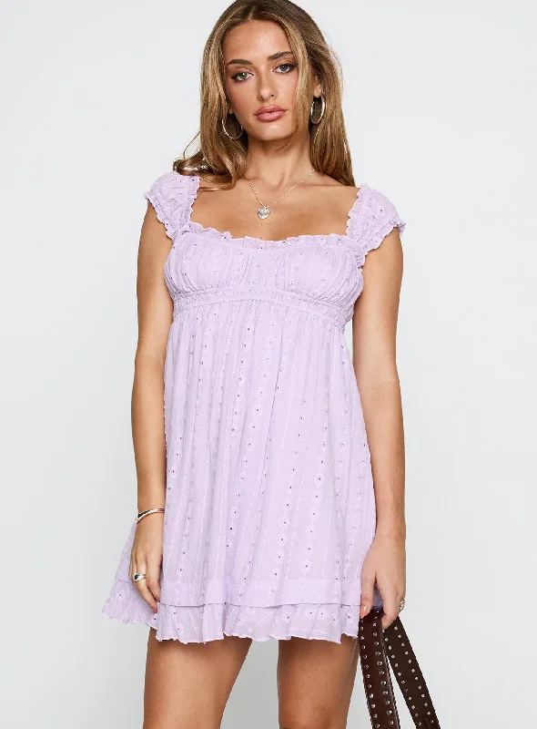 Ruffled mini dresses for a romantic touch Carlita Mini Dress Lilac