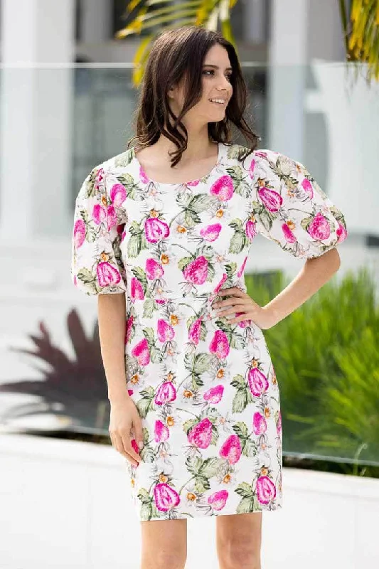 Floral print mini dresses for summer parties Briar Mini Dress Strawberry
