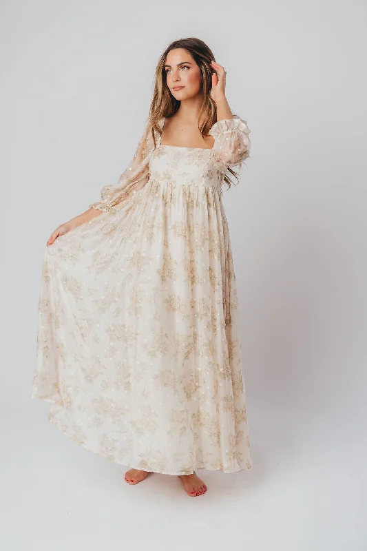 Plaid midi dresses for a fall - themed family gathering Mona Maxi Dress with Smocking in Cream Floral - Bump Friendly & Inclusive Sizing (S-3XL) Plaid midi dresses for a fall - themed family gathering Mona Maxi Dress with Smocking in Cream Floral - Bump Friendly & Inclusive Sizing (S-3XL)