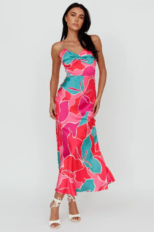 Midi dresses with printed lining for a hidden and stylish detail Hula Sweetheart Midi Dress Floral Red Midi dresses with printed lining for a hidden and stylish detail Hula Sweetheart Midi Dress Floral Red