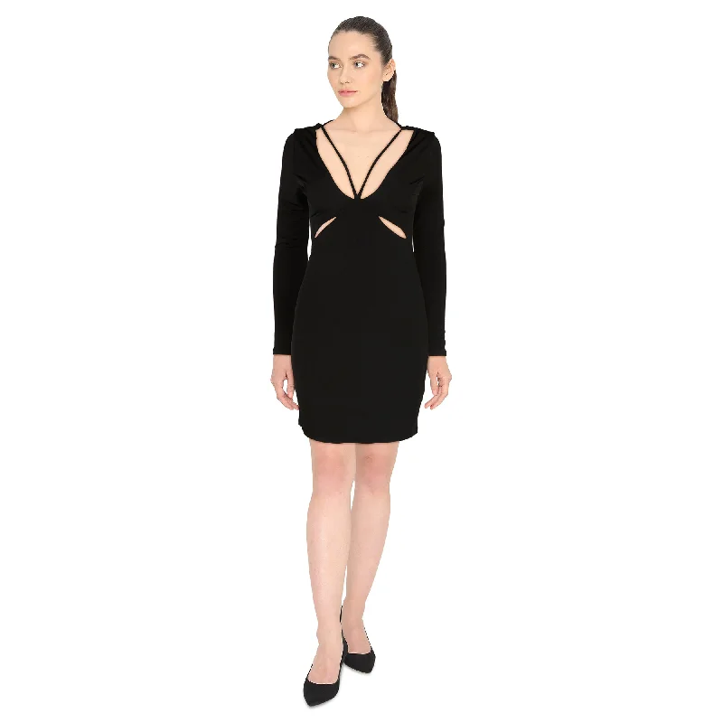 Mini dresses with criss - cross backs for a flirty look Women's Knit Long-sleeve Midi Dress Mini dresses with criss - cross backs for a flirty look Women's Knit Long-sleeve Midi Dress