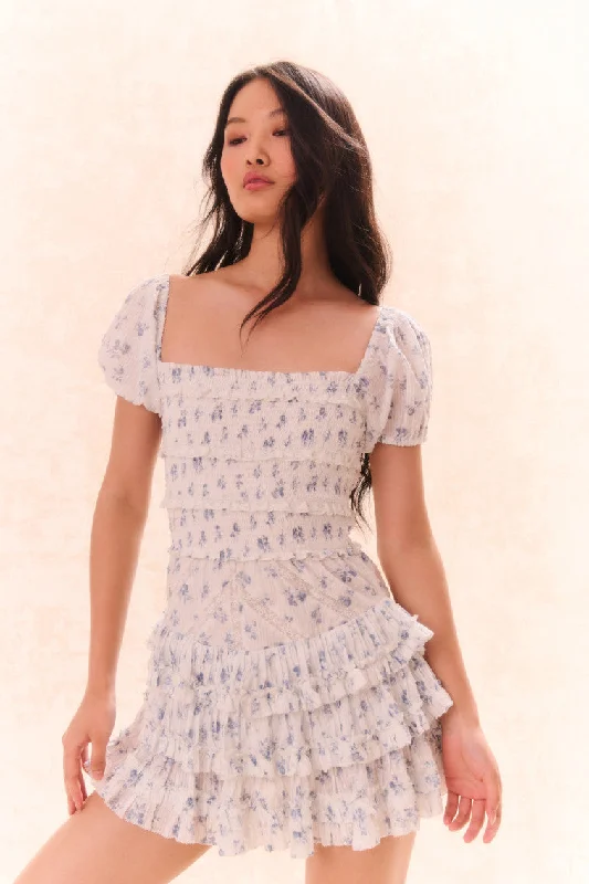 Mini dresses with gathered skirts for a voluminous effect Fellows Cotton Floral Dress Mini dresses with gathered skirts for a voluminous effect Fellows Cotton Floral Dress