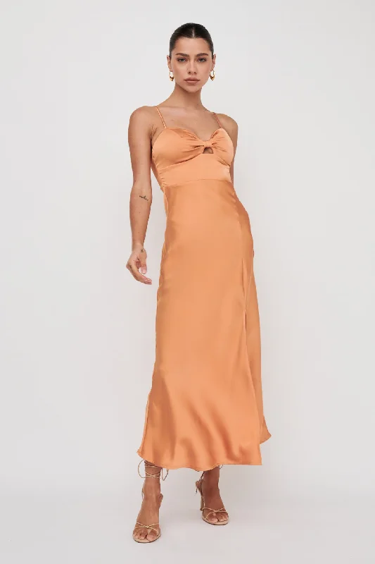 Midi dresses with halter necks for a stylish and comfortable option Missoula Cami Strap Padded Bust Midi Dress Orange Midi dresses with halter necks for a stylish and comfortable option Missoula Cami Strap Padded Bust Midi Dress Orange