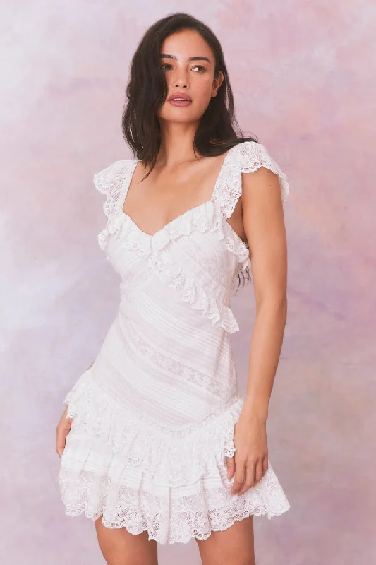 Mini dresses with off - the - shoulder styles Bensley Fitted Lace Mini Dress