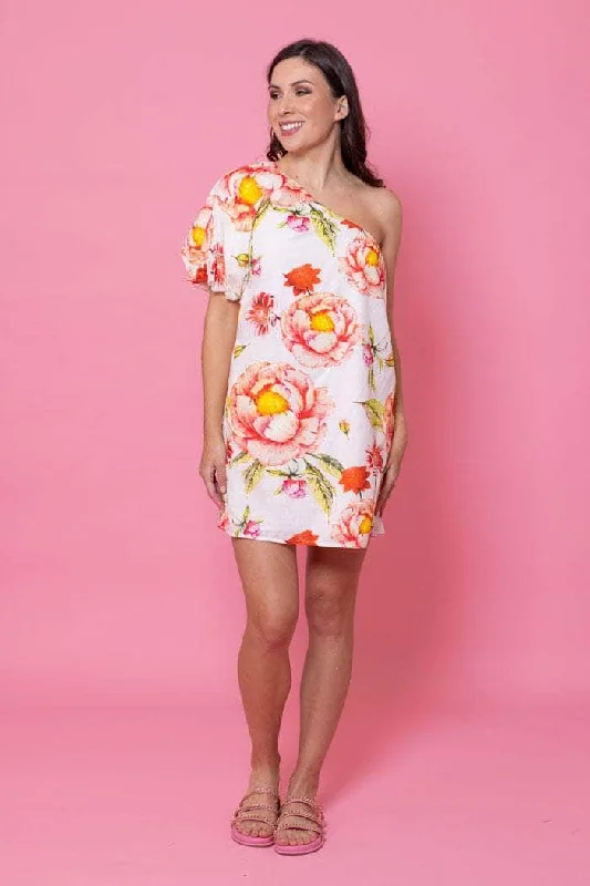 Mini dresses with embroidered details for a unique touch Bailey Dress Peony Peach