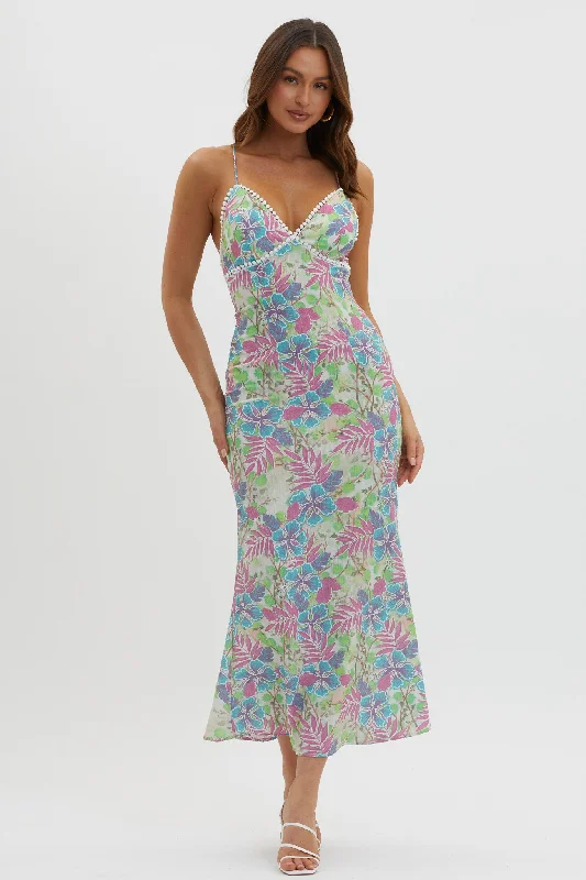 Maxi - inspired midi dresses with flowing fabrics for a beachy vibe New Acquaintance Low Back Dress Floral Pink Maxi - inspired midi dresses with flowing fabrics for a beachy vibe New Acquaintance Low Back Dress Floral Pink