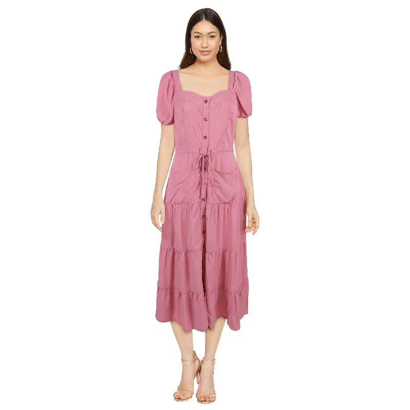Mini dresses with tassel accents for a fun touch mySTYLE Women's Puff Sleeve Midi Dress Mini dresses with tassel accents for a fun touch mySTYLE Women's Puff Sleeve Midi Dress