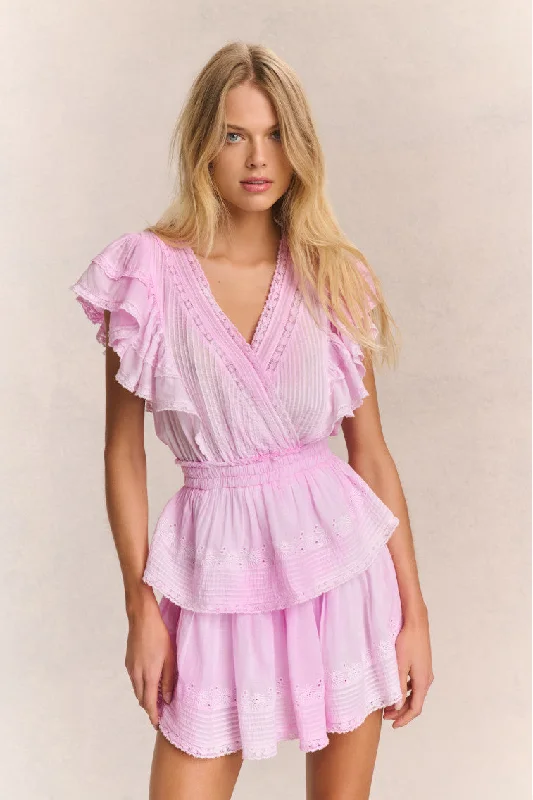 Velvet mini dresses for autumn weddings Gwen Mini Dress - PEONY PINK