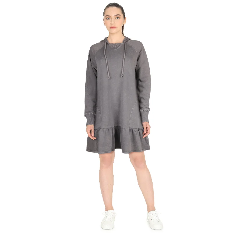 Mini dresses with puff sleeves for a vintage look mySTYLE Women's Washed Hooded Dress Mini dresses with puff sleeves for a vintage look mySTYLE Women's Washed Hooded Dress