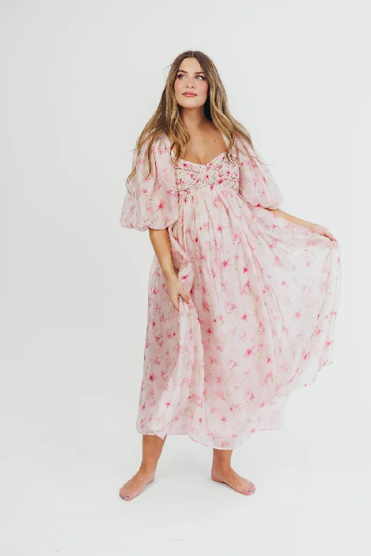 Midi dresses with tiered skirts for a bohemian festival look Harlow Maxi Dress in Pink - Bump Friendly & Inclusive Sizing (S-3XL) Midi dresses with tiered skirts for a bohemian festival look Harlow Maxi Dress in Pink - Bump Friendly & Inclusive Sizing (S-3XL)