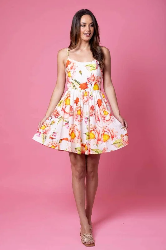 Metallic mini dresses for a glamorous event Penny Mini Dress Peony Peach