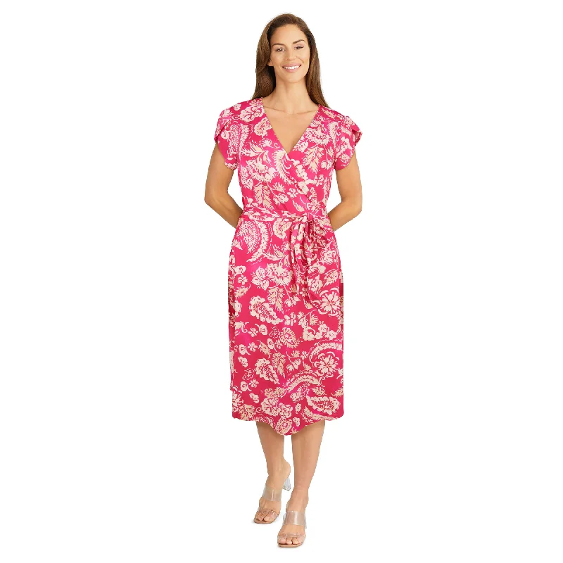 Mini dresses with tassel accents for a fun touch Women's Short Sleeve Tie-Front Printed Dress Mini dresses with tassel accents for a fun touch Women's Short Sleeve Tie-Front Printed Dress