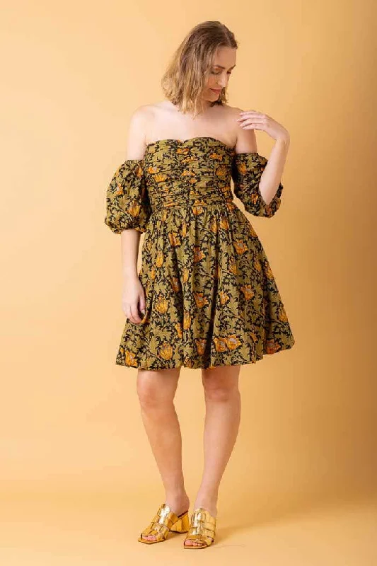 Mini dresses with cold - shoulder designs Sable Dress Green Vintage