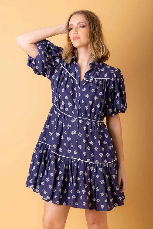 Mini dresses with ribbed textures for a unique appearance Ophelia Shirt Dress Navy