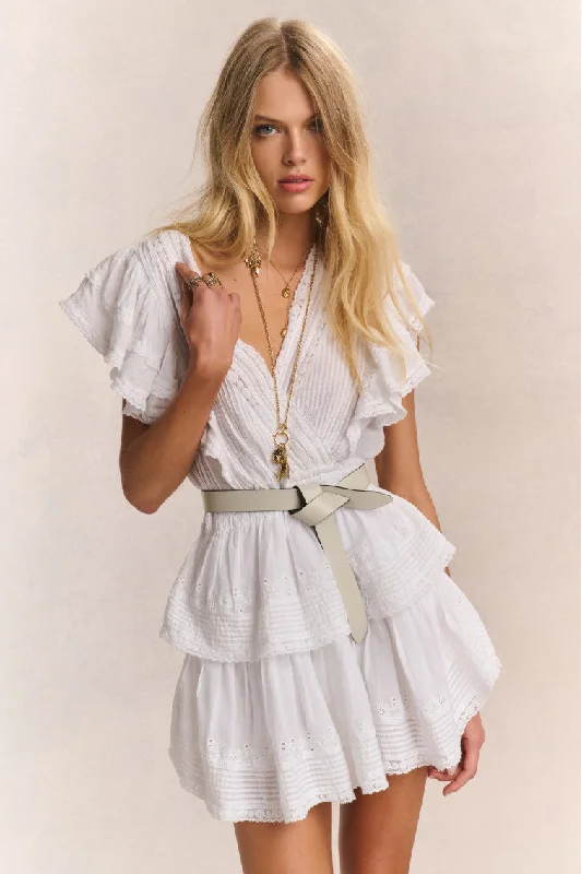 Mini dresses with side slits for a sexy appeal Gwen Mini Dress - WHITE