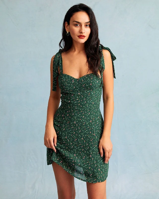 Mini dresses with ruched bodices for a feminine touch The Green Sweetheart Neck Floral Slip Mini Dress Mini dresses with ruched bodices for a feminine touch The Green Sweetheart Neck Floral Slip Mini Dress