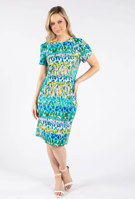 Midi dresses with ribbed textures for a unique and tactile appearance Watercolour Midi Dress Midi dresses with ribbed textures for a unique and tactile appearance Watercolour Midi Dress