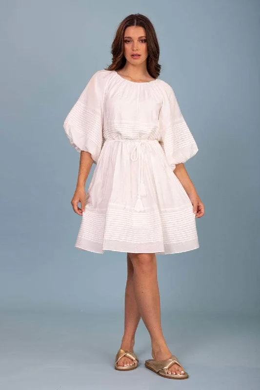 Mini dresses with embroidered details for a unique touch Faye Dress White