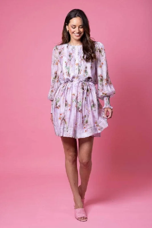 Leather mini dresses for a edgy style Rhea Shirt Dress Lilac