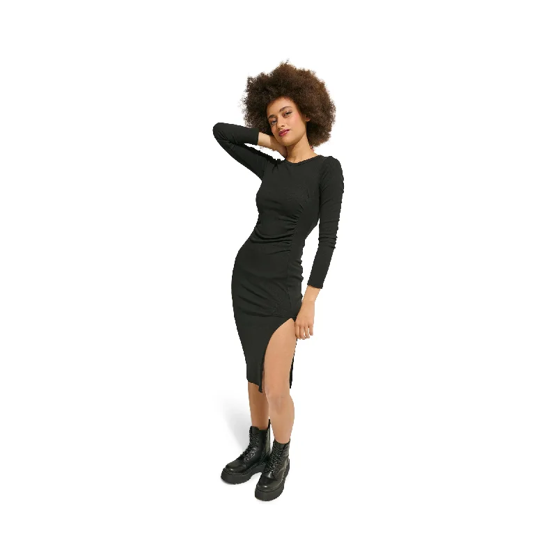 Mini dresses with embroidered details for a unique touch Women's Long Sleeve Side Slit Dress with Ruching Mini dresses with embroidered details for a unique touch Women's Long Sleeve Side Slit Dress with Ruching