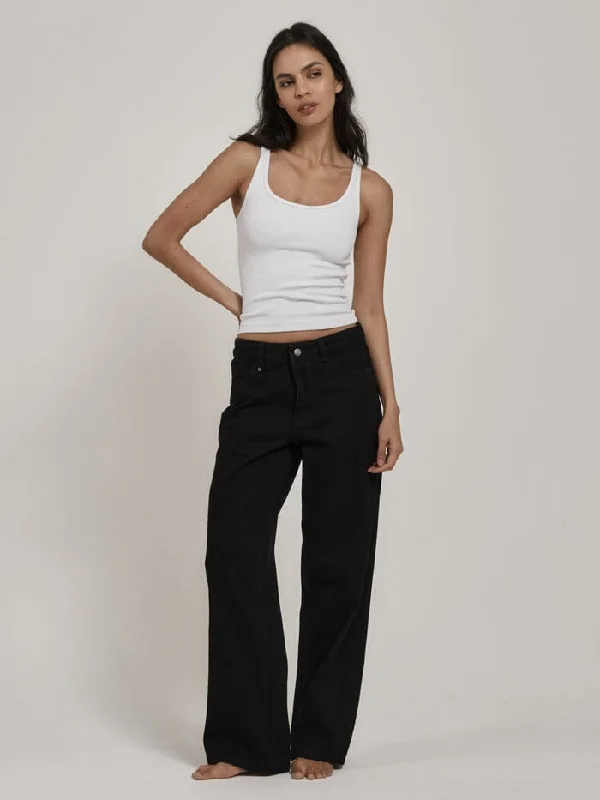 Plus Size Women's Patchwork - Design Jeans for a Unique AppearanceBillie Low Baggie Jean - Black Rinse Plus Size Women's Patchwork - Design Jeans for a Unique AppearanceBillie Low Baggie Jean - Black Rinse