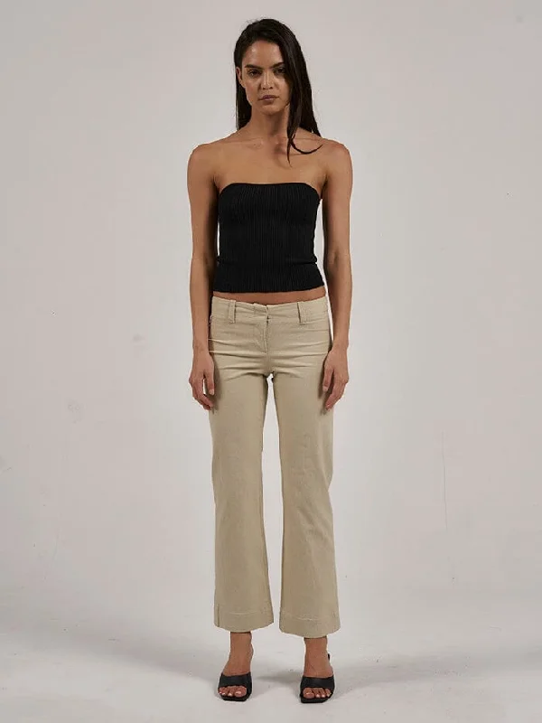 Straight - Leg Women's Vegan Leather Pants for a Chic LookBrit Pant - Oatmeal