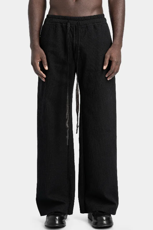 Plus Size Women's Elastic - Waist Culottes in Earth TonesBrushed ribbed cotton oversized pants Plus Size Women's Elastic - Waist Culottes in Earth TonesBrushed ribbed cotton oversized pants