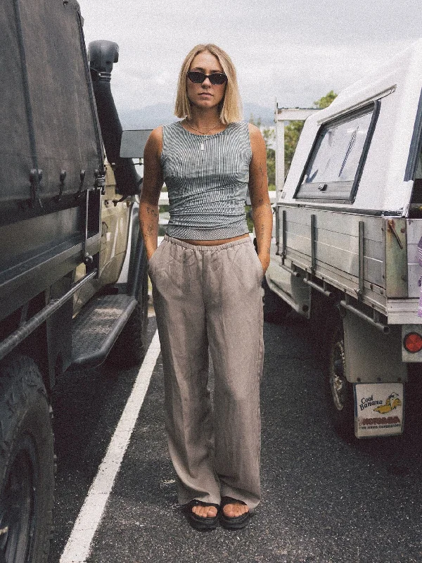 Women's Straight - Leg Linen Pants for a Breezy Summer LookCiara Pant - Silver Grey