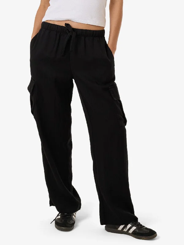 Plus Size Women's Elastic - Waist Culottes in Earth TonesEmber Pocket Pant - Black