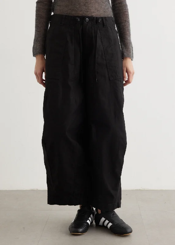 Cigarette Style Women's Printed Linen Blend Pants for Casual DaysH.D. Fatigue Pants