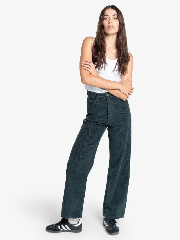Plus Size Women's Pleated Front Dress Pants for Office WearHolly Cord Pant - Dark Jade Plus Size Women's Pleated Front Dress Pants for Office WearHolly Cord Pant - Dark Jade