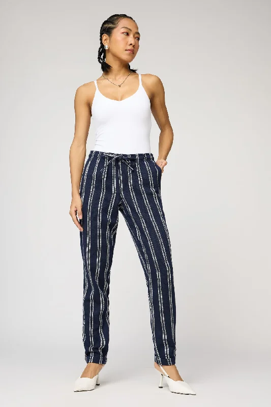 Women's Straight - Leg Linen Pants for a Breezy Summer LookMaritime Navy and White Stripe Pants Women's Straight - Leg Linen Pants for a Breezy Summer LookMaritime Navy and White Stripe Pants
