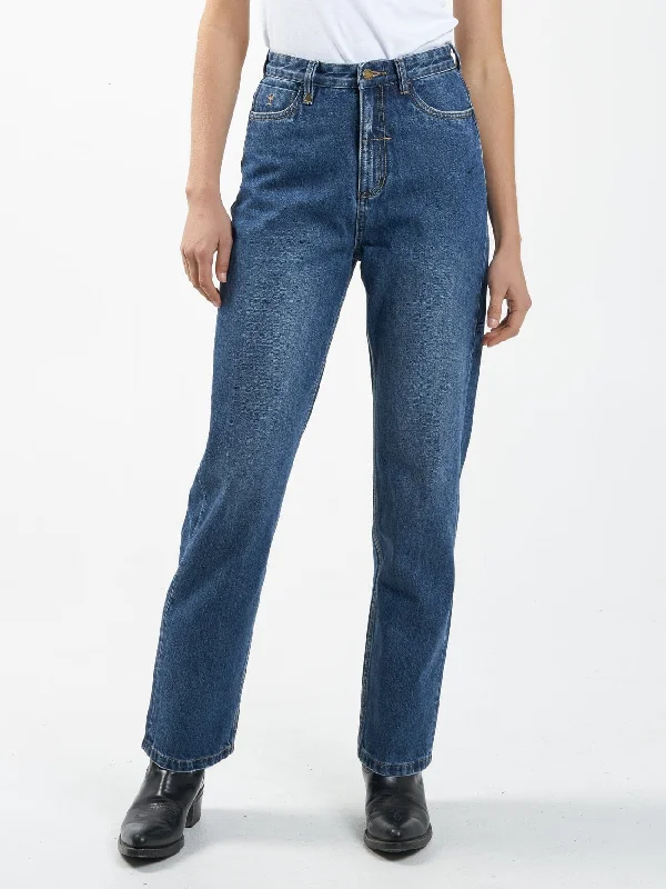 Flare Leg Women's Satin Trousers for a Glamorous Night OutPulp Jean - Roadhouse Blue Flare Leg Women's Satin Trousers for a Glamorous Night OutPulp Jean - Roadhouse Blue