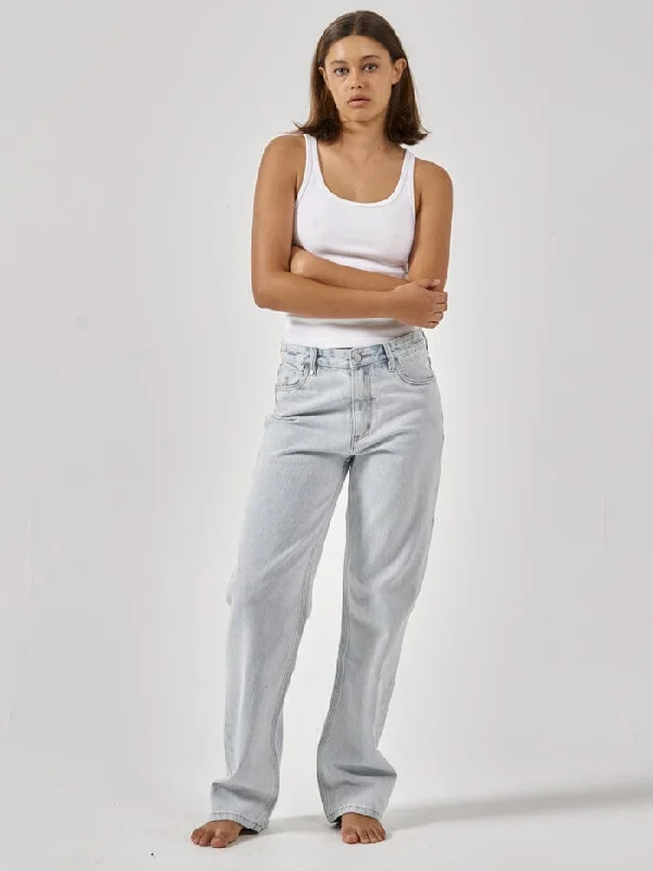 Cropped Women's Corduroy Pants in Autumn ColorsRachel Jean - Faded Dust Blue