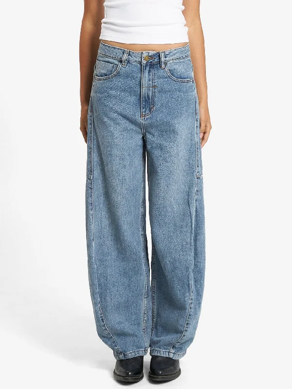 Plus Size Women's Patchwork - Design Jeans for a Unique AppearanceRonnie Jean - Weathered Blue Plus Size Women's Patchwork - Design Jeans for a Unique AppearanceRonnie Jean - Weathered Blue