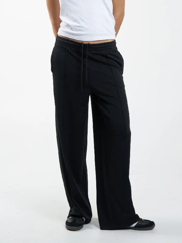 Cigarette Style Women's Printed Linen Blend Pants for Casual DaysRowan Track Pant - Black Cigarette Style Women's Printed Linen Blend Pants for Casual DaysRowan Track Pant - Black
