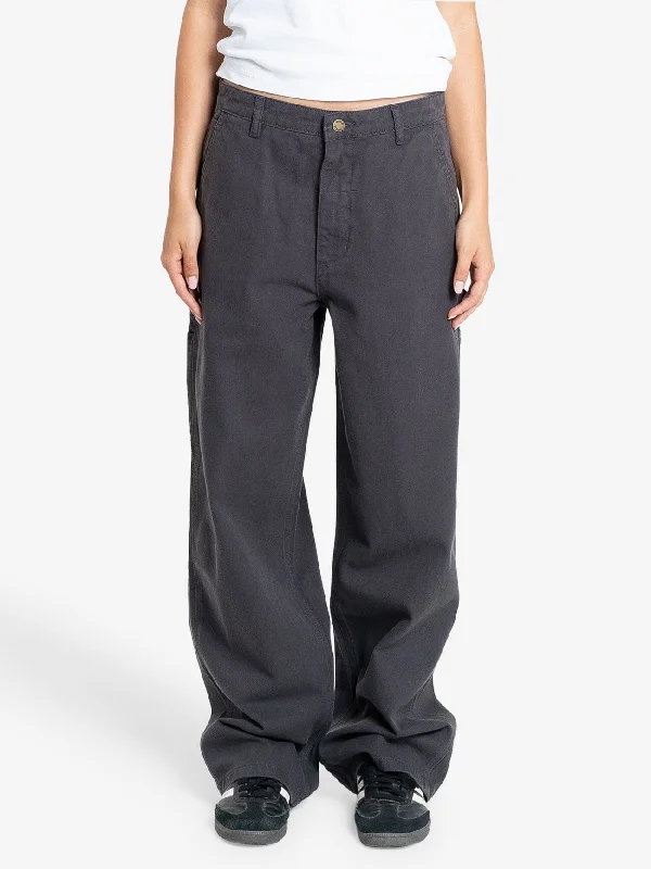 Ankle - Length Women's Printed Joggers for TravelingSlouch Carpenter Twill Pant - Dark Charcoal Ankle - Length Women's Printed Joggers for TravelingSlouch Carpenter Twill Pant - Dark Charcoal