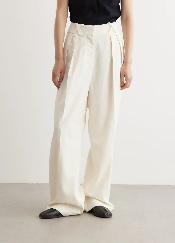 Plus Size Women's Pleated Front Dress Pants for Office WearTailored Trousers