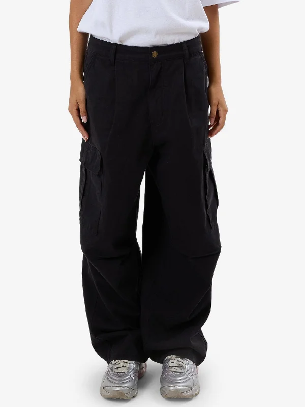 Flare Leg Women's Satin Trousers for a Glamorous Night OutUnion Slouch Pant - Black