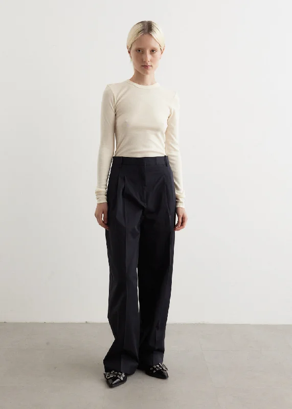 Ankle - Length Women's Printed Joggers for TravelingWide Leg Pleated Chino Trousers