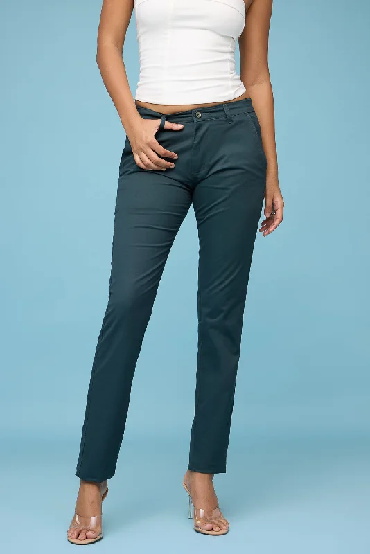 Plus Size Women's Patchwork - Design Jeans for a Unique AppearanceWomen's Olive Green Stretchable Pants Plus Size Women's Patchwork - Design Jeans for a Unique AppearanceWomen's Olive Green Stretchable Pants
