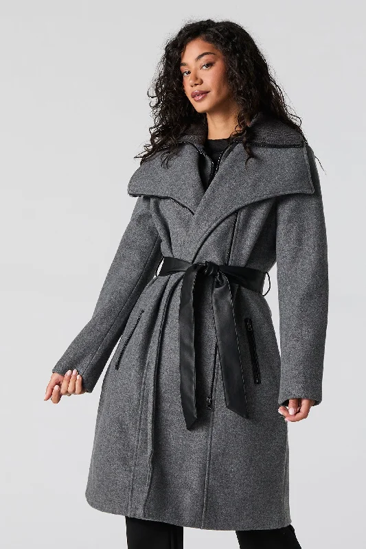 Water - resistant women's trench coats with adjustable cuffs for rainy daysDouble Collared Belted Jacket Water - resistant women's trench coats with adjustable cuffs for rainy daysDouble Collared Belted Jacket