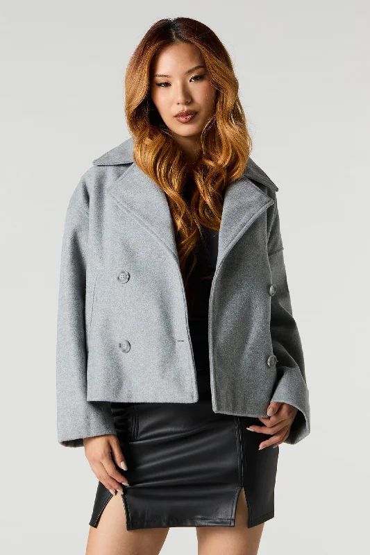 Petite women's wool blend coats with a tailored fit for a flattering silhouetteCollared Short Coat Petite women's wool blend coats with a tailored fit for a flattering silhouetteCollared Short Coat