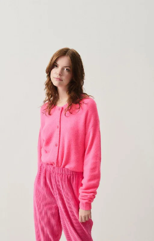 floral print women cardigan for a feminine touchCardigan Dam19e Rose-Fluo
