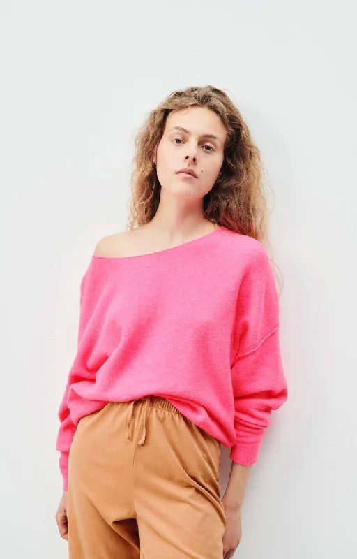 lightweight women cardigan for spring and fallPullover Dam225 Rose-Fluo