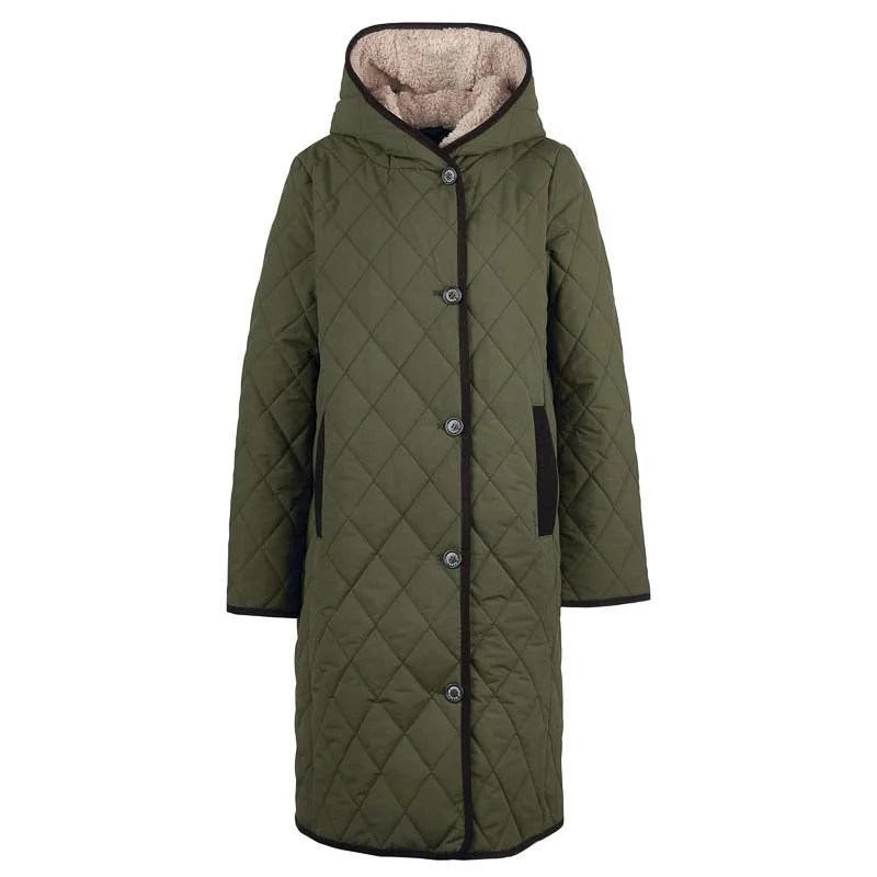 Women's longline double - breasted camel coats for a sophisticated lookBarbour Bream Ladies Quilted Jacket - Olive/Ancient