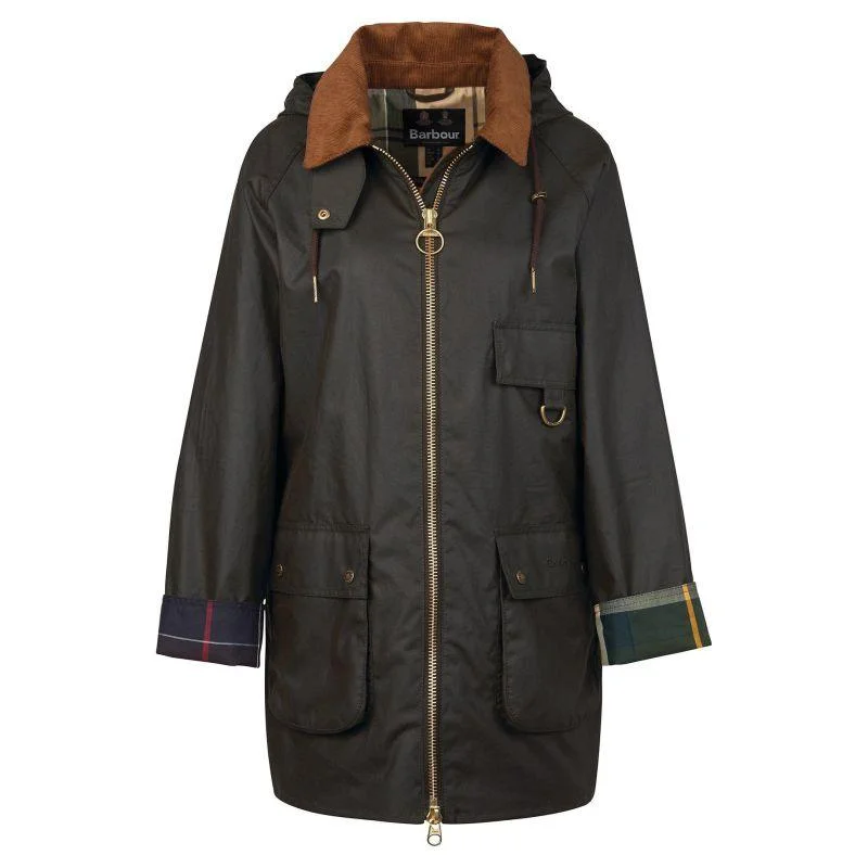 Quilted down women's coats with removable hoods for outdoor activitiesBarbour Highclere Ladies Wax Jacket - Olive Quilted down women's coats with removable hoods for outdoor activitiesBarbour Highclere Ladies Wax Jacket - Olive